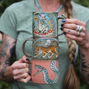Tiger & skull mug