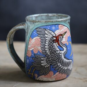 Crane & moon mug