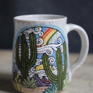 Rainbow in the desert mug