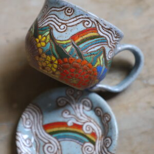 Rainbow teacup & saucer