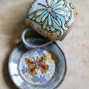 Moth teacup & saucer