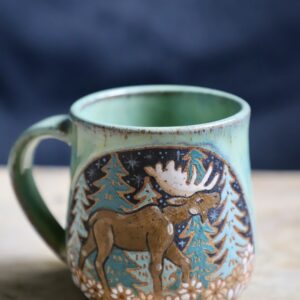 Moose in the pines mug